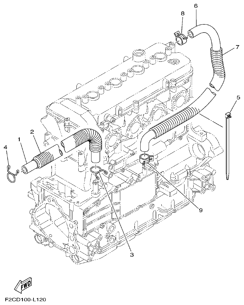 Yamaha FA1800A-M BREATHER OIL parts diagram